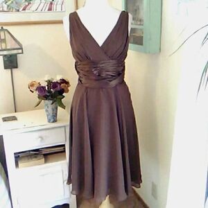 London Times Chocolate Brown Dressy Dress